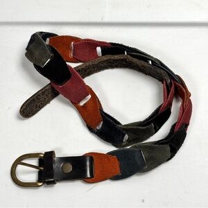 Vintage Y2K Colorful Suede Link Belt Boho Cottagecore Indie Fashion Accessory